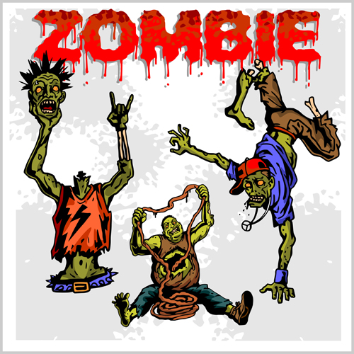 Creative zombie design vector set 04 zombie design creative   