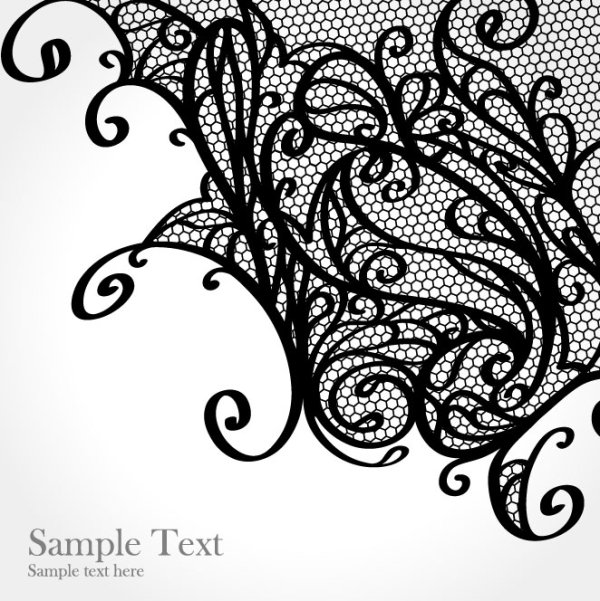 Set of Old lace vector background art 01 old lace   