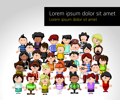 Cartoon funny people elements vector set 03 people funny elements element cartoon   