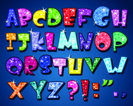 Sparkling alphabet and numbers design vector 02 sparkling numbers number alphabet   