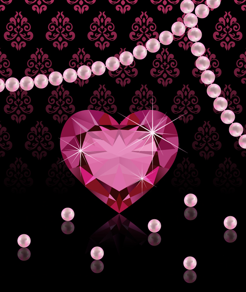 Pearl Jewelry with diamond luxury background vector   