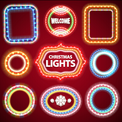 Christmas with new year light framework vector 03 new year light framework christmas   