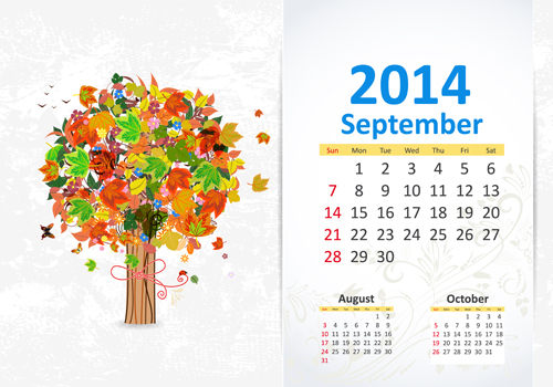 September 2014 Calendar vector September calendar 2014   