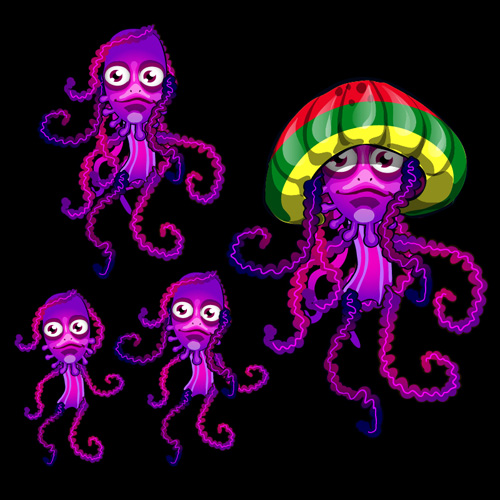 Jellyfish catoon character vector 02 jellyfish character catoon   