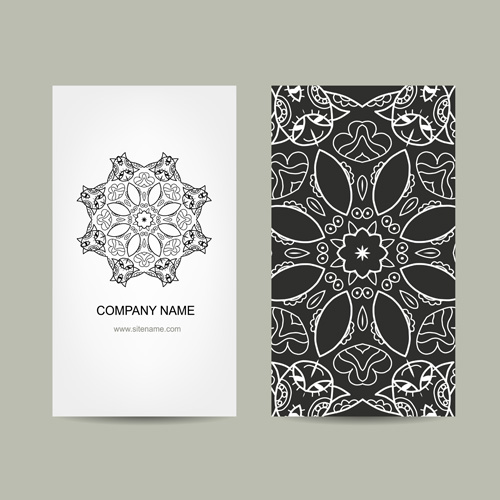 Ornament floral business cards vector set 05 ornament floral card business   