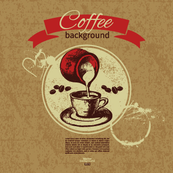 Coffee background retro design vector 02 Retro font background   