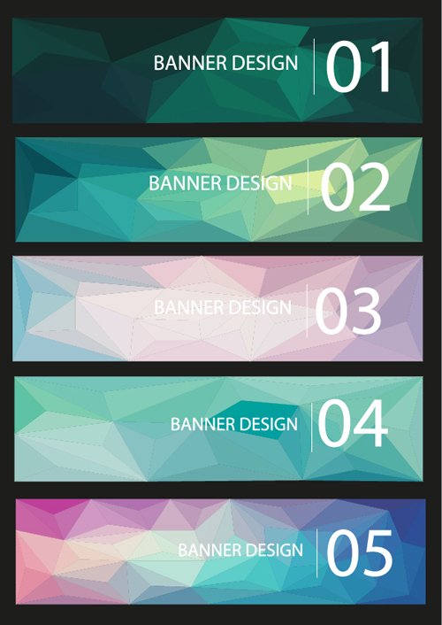 Geometric shapes numbered banners vector material 06 numbered Geometric Shapes banners   