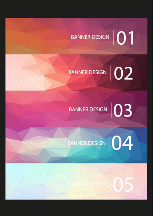 Geometric shapes numbered banners vector material 07 numbered Geometric Shapes banners   