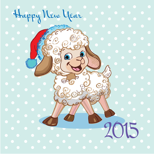 2015 new year with christmas and funny sheep vector 03 sheep new year funny christmas 2015   