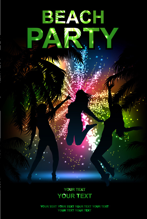 Beach Party Backgrounds vector 01 party beach party beach backgrounds background   