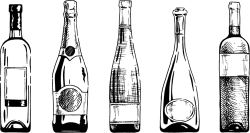 Bottles hand drawing vector design 01 hand drawing design bottles   