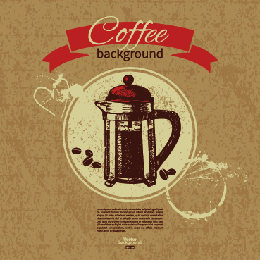 Coffee background retro design vector 03 Retro font coffee background   