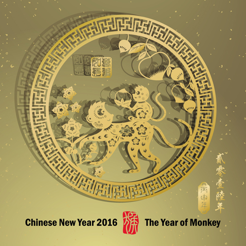 Chinese new year 2016 monkey design vector 03 new year monkey chinese 2016   