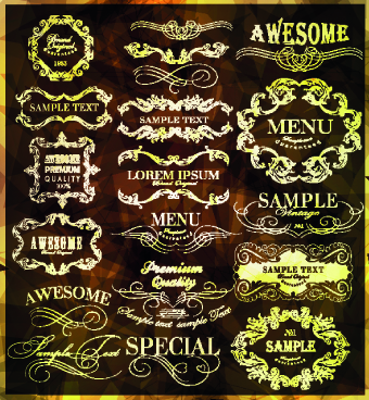 Vintage calligraphic design elements vector set 02 vintage graphic design element design elements calligraphic   