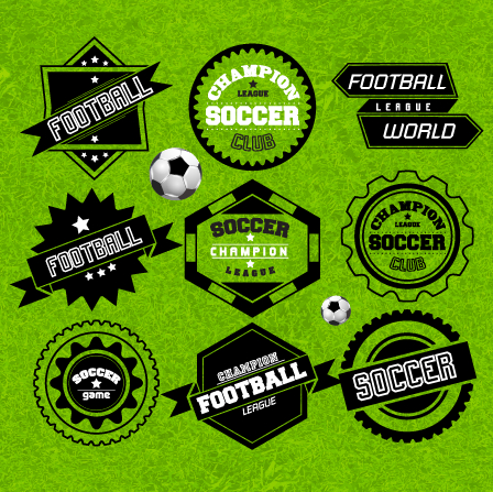 Creative football labels design vector graphics 01 vector graphics vector graphic labels label football   