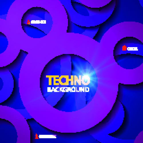 Circular tech vector background art 02 Vector Background tech circular background   