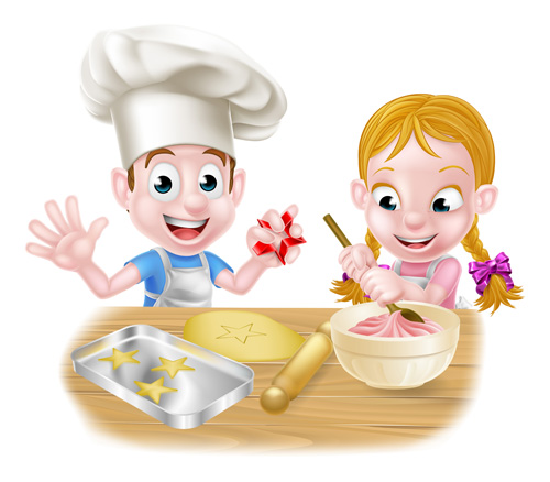 Children cooking design vector 01 design cooking children   