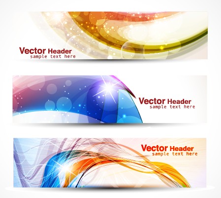 vector Set of Abstract Banner header graphics 03 banner abstract   