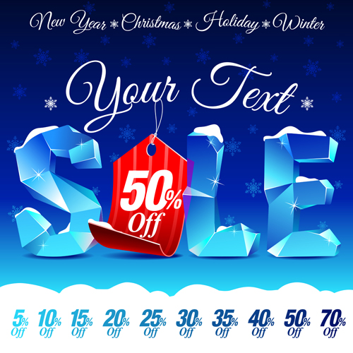 Christmas sale winter style vector material winter style sale material christmas   