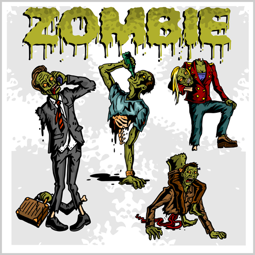 Creative zombie design vector set 05 zombie design creative   