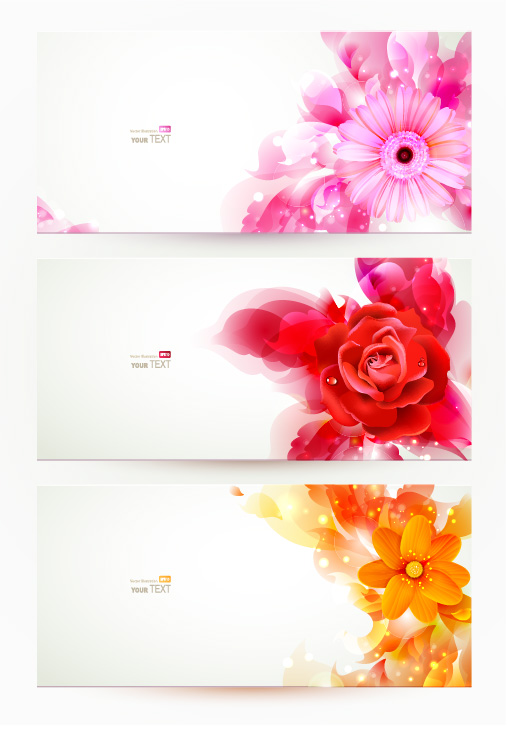 Stylish Shiny flower art banner vector stylish shiny flower banner   