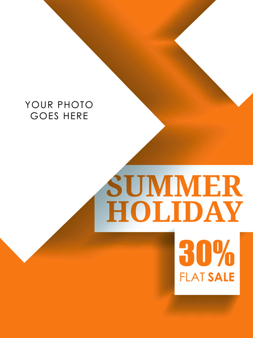 Orange styles summer holiday vector poster 02 summer poster orange holiday   