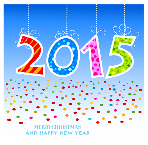 Cute colored 2015 background design vector cute colored background 2015   