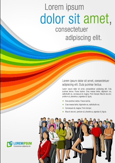 Business people with brochure cover vector 01 people business people business brochure   