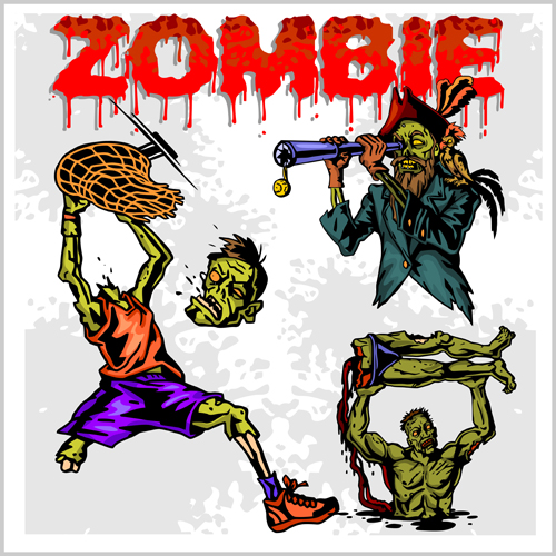 Creative zombie design vector set 06 zombie design creative   