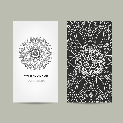 Ornament floral business cards vector set 03 ornament floral card business   