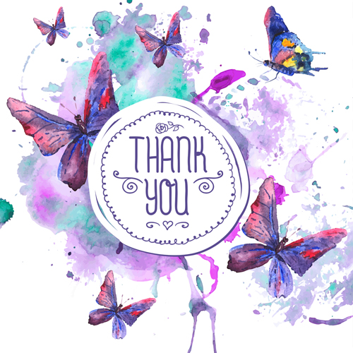 Grunge watercolor with butterflies vector background watercolor grunge butterflies background   