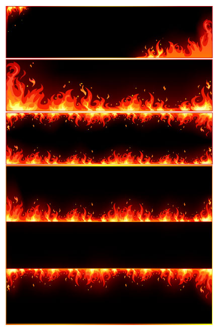 combustion flame border vector flame combustion border   