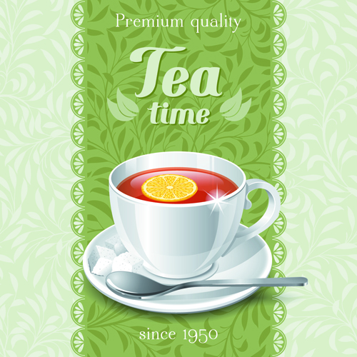 Tea cup and elegant floral background vector 01 tea cup floral background floral elegant background vector background   