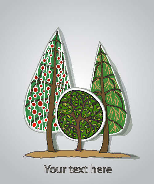 free Cartoon Trees Label vector 01 trees label cartoon   