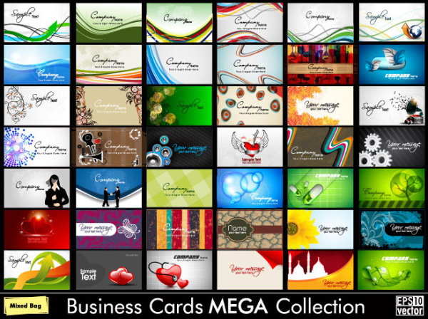 Set of Business cards design elements vector 02 elements element cards card business   