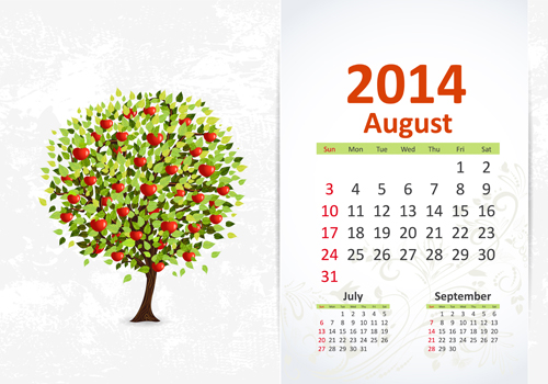 August 2014 Calendar vector calendar August 2014   