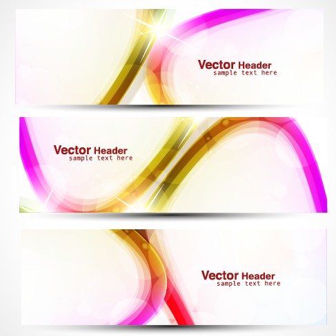 vector Set of Abstract Banner header graphics 04 banner abstract   