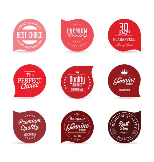 Vector retro badges design set 14 Retro font badges   