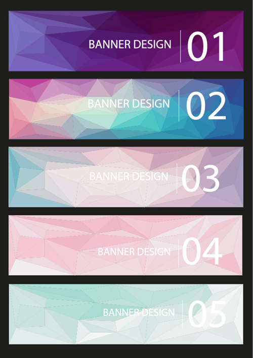 Geometric shapes numbered banners vector material 04 numbered Geometric Shapes banners   