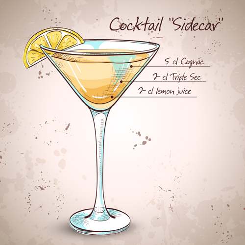 Cocktail poster hand drawing vectors 09 poster hand drawing cocktail   