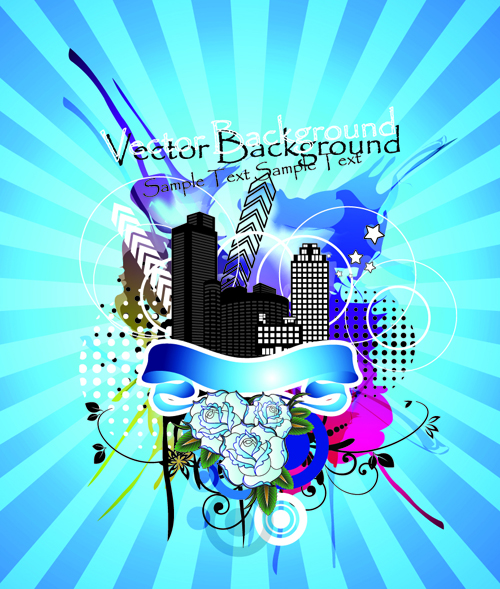 Stylish city party vector background 03 Vector Background stylish party city background   