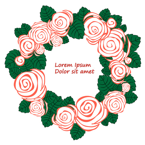 Beautiful rose wreath 02 vector wreath rose beautiful   