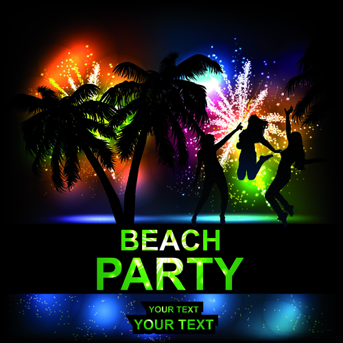 Beach Party Backgrounds vector 02 beach party beach backgrounds background   