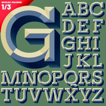 3D alphabet vector set 04 alphabet   