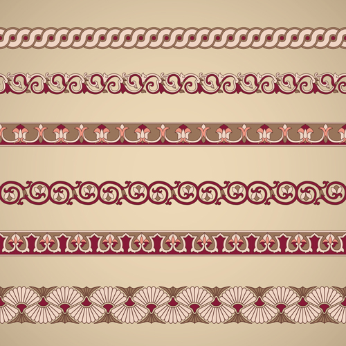 Ornaments tiling borders seamless vectors 05 seamless ornaments borders   