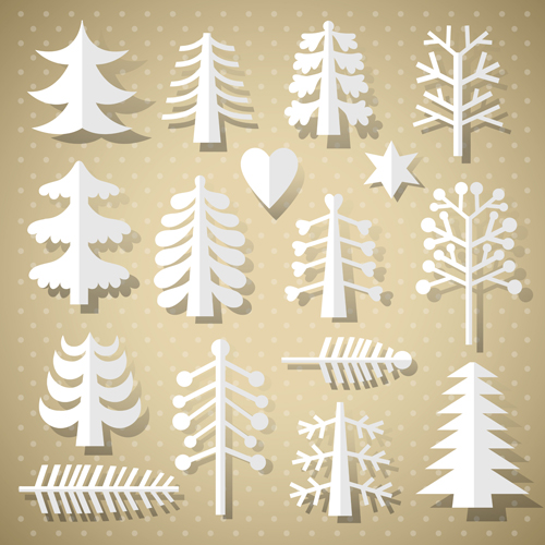 Set of Christmas Trees design elements vector 03 trees elements element christmas   