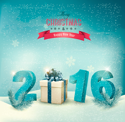 2016 New year design with winter background vector 01 year winter new design background 2016   