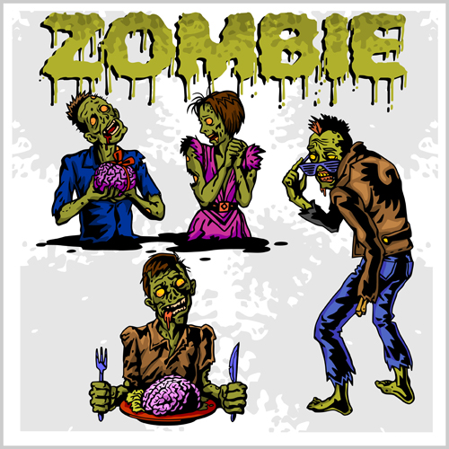 Creative zombie design vector set 03 zombie design creative   