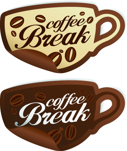 Vector Coffee break stickers elements 04 stickers sticker elements element coffee   