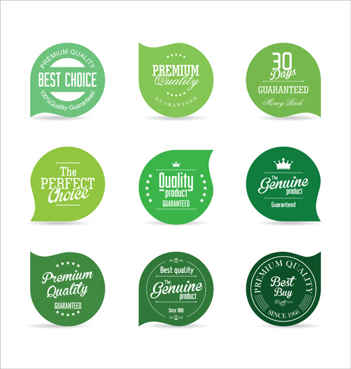 Vector retro badges design set 12 Retro font badges   